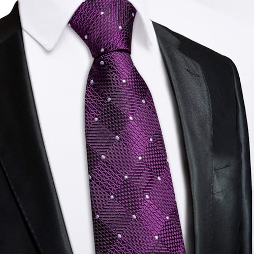 Image of Hi-Tie Zipper Ties for Men Pre-tied Tie Set Lapel Pin Pocket Square and Cufflinks Formal Business Wedding Adjustable Necktie