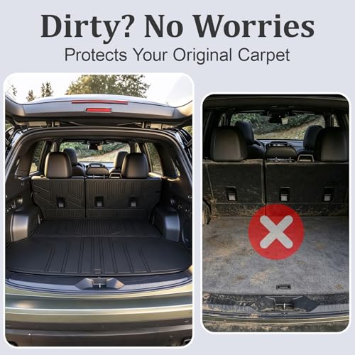 PWY Cargo Mat & Backrest Mat for Subaru Forester 2025-2026 (Not Fit Hybrid & Wilderness), All Weather TPE Custom Fit Easy Clean Trunk Mat for Forester 2025 2026 Car Cagro Liners,Black by PWY - Image 4