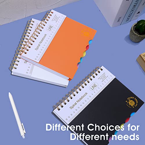 Ligunli Spiral Notebook, 5 Subject Plastic Hardcover Notebook, With Dividers A5 Durable Lined Notepad, 6.5”X8.5”, 122 Paper, Ruled, For College Students Writing Journal School Office Supplies (White) #TOP6