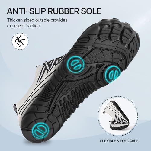Image of ATHMILE Water Shoes for Men Women Quick Dry Aqua Shoes with Toe Protection | Non Slip Adult Barefoot Hiking Shoes for Beach Swim River Pool Kayaking Camping Boat Workout Cruise Vacation Outdoor