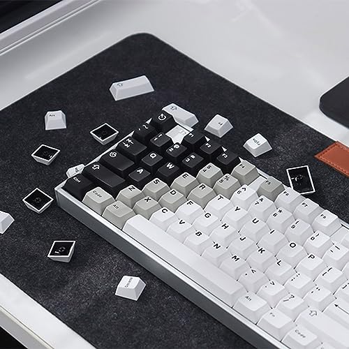 Image of mintcaps Black White Gradient Keycaps Set Cherry Profile Doubleshot Custom Keycaps 121 Keys for Cherry MX Gateron Kailh Box Switches Mechanical Gaming Keyboard