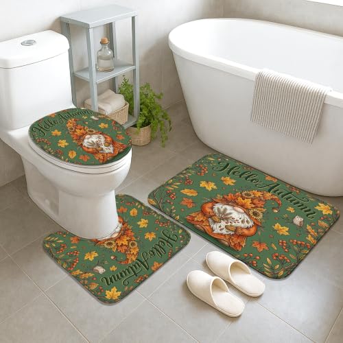 Rideau de douche nain de jardin automne pour baignoire d'appartement