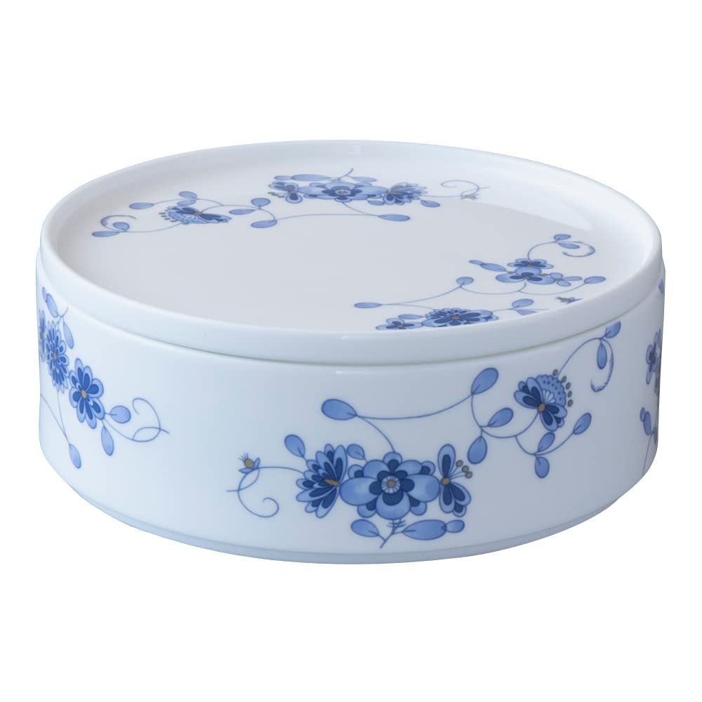 Narumi 52439-23354 Ply, Milan, 7.1 inches (18 cm), Blue, Plum Flowers, Chunky, Wedding Gift, Plate & Bowl, Gift Box