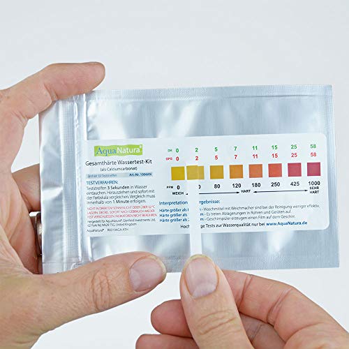 Aquanatura Trinkwasser Wasserhärtetest Härte/Gesamthärte (10 Teststreifen) zuverlässige und schnelle Ergebniss