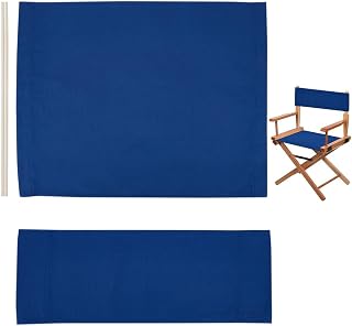 GORGECRAFT 1 juego de fundas de asiento de repuesto para silla de director, color azul marino, funda de tela para asiento y respaldo de lona con palo de madera para asiento plegable casual, silla de