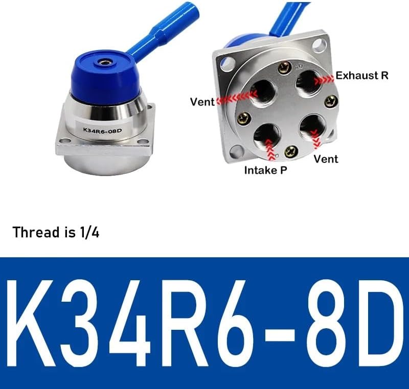 1pc Components Hand Valve Thread 1/4" Pneumatic K34R6-8 K34R6-