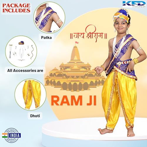 Image of Kaku Fancy Dresses Ram Costume for Kids Infant Baby Ram Dress for Boys with Accessories