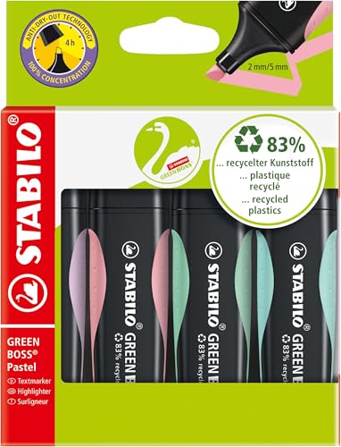 STABILO Green Boss surligneurs pastel anti-fatigue visuelle