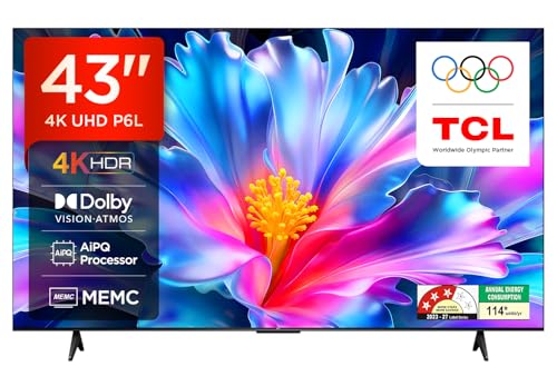 Image of TCL 108 cm (43 inches) 4K Ultra HD Smart LED Google TV 43P6L