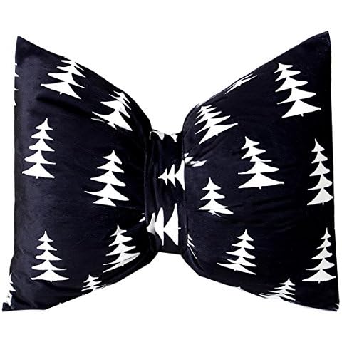 e-windy Ewindy Creative Stripe Bow Home Decorative Throw Pillow Washable Car Neck Pillow Sofa Waist Cushion Pillow Great Gifts for Her (Black Christmas Tree, S) Cover