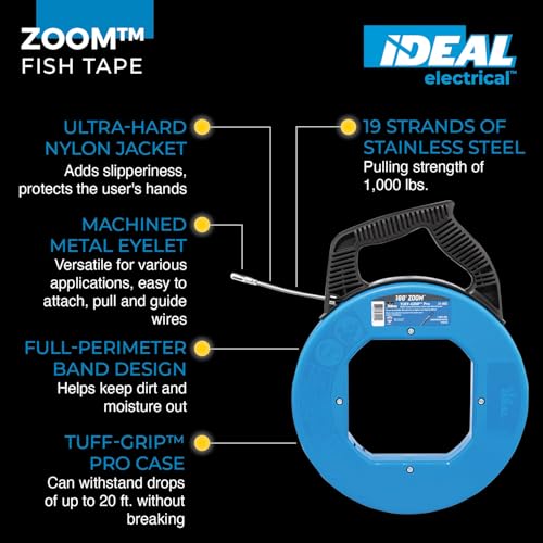 Cinta para pesca con ojales Ideal Tuff-Grip de 100 pies para un guiado sin atascos 2