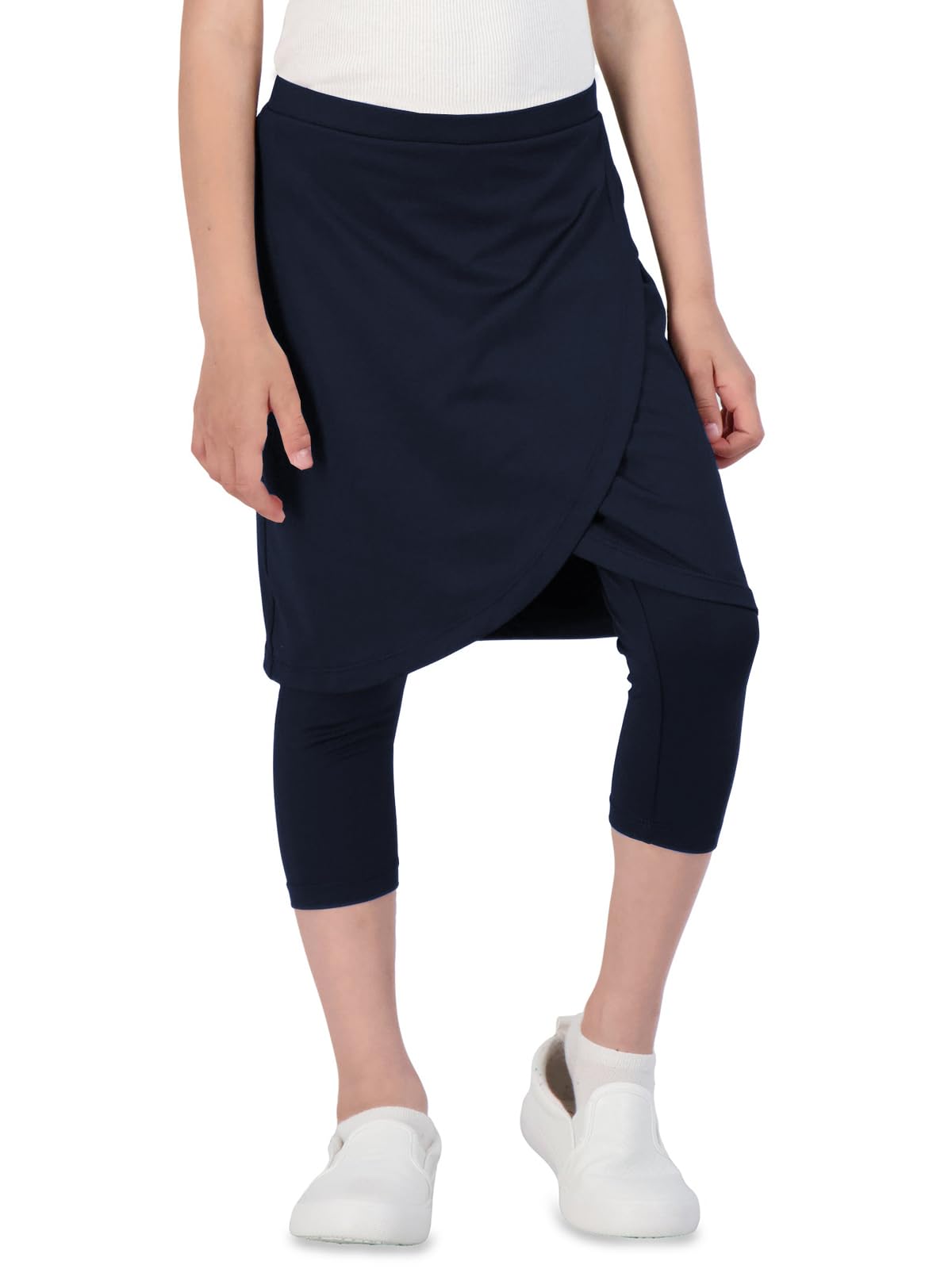 CharmWM Girls High Elastic Waist Capri Pants Kids Cute Active Golf Tennis Skorts Leggings Skirts Trousers