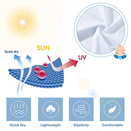 uideazone Baby Infant Girls Long Sleeve Rashguard Swimwear UPF 50 + Sun Protection One Piece Swimsuit Summer Beach Bathing Suits 3-6 Months