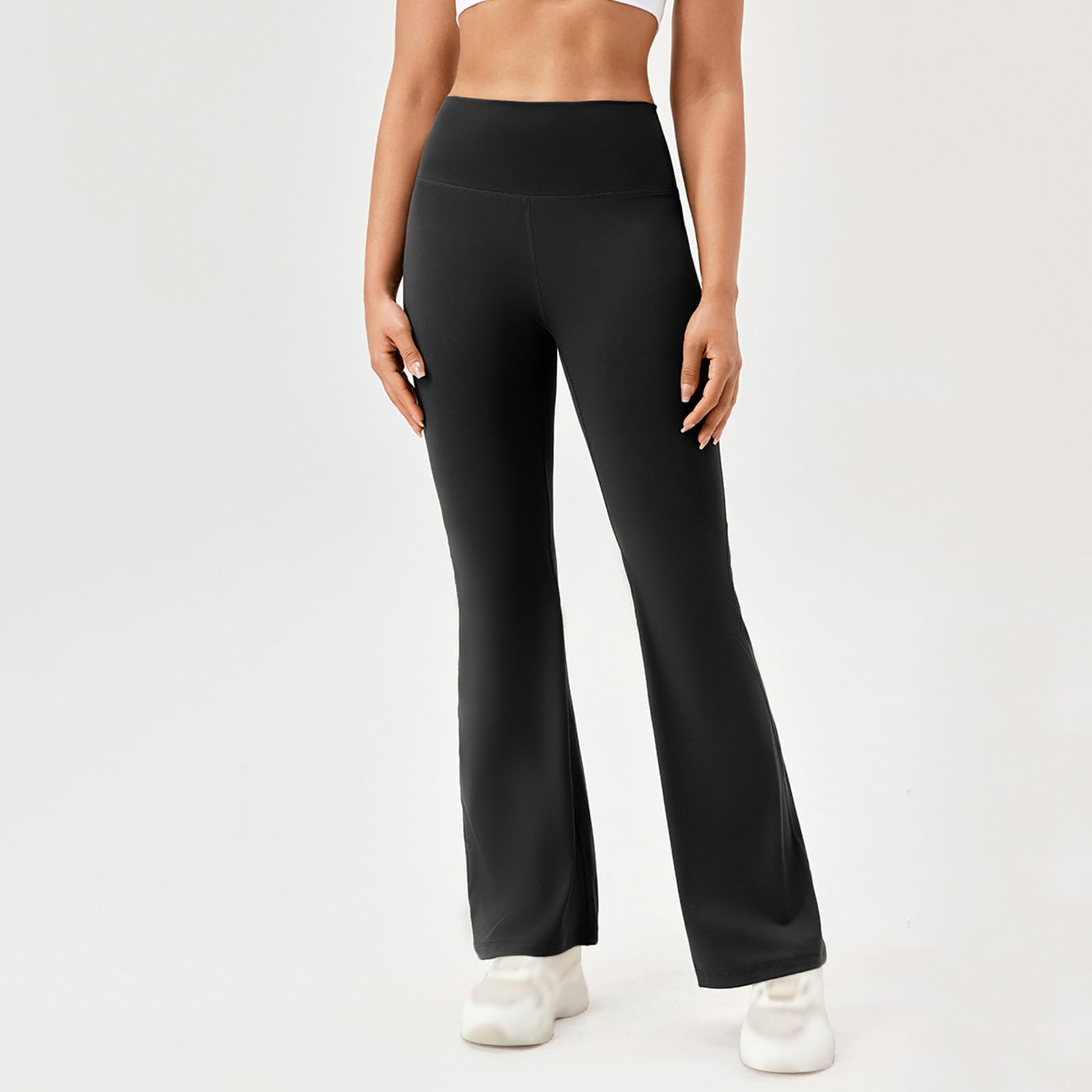 Women's Bootcut Yoga Pants Casual Workout Flare Leggings High Waist Wide Leg Lounge Pant Tummy Control Basic Trouser(Black,XX-Large)