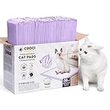 CROCI Lavender Cat Pads 16.9'x11.4' Inch, Generic Refills for Tidy Cats Breeze Litter System, Cat Liner Pads for Litter Box, 15 Cups Super Absorbent, Quick-Dry, Leak-Proof, Fresh Scented (50 Count)