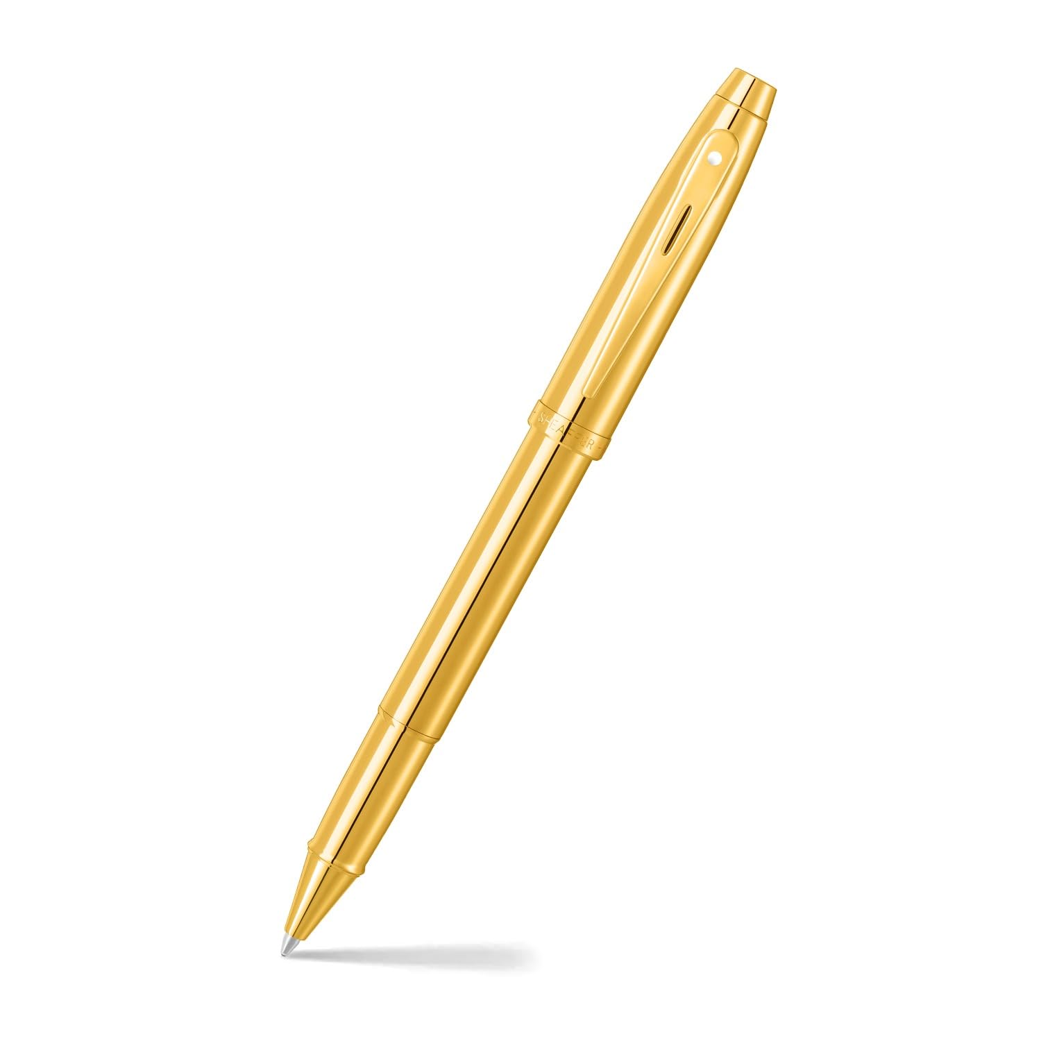 Sheaffer 100 9372 Glossy PVD Gold Fountain Pen With PVD Gold Trim - Medium