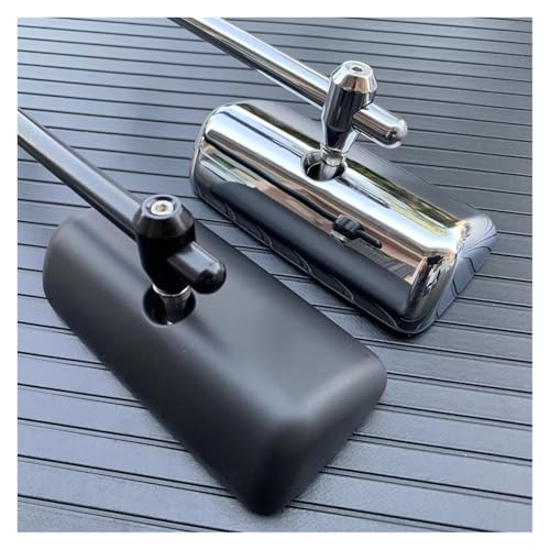 Espejos de moto universales con rotación ajustable y visión ampliada en acabado cromo 6