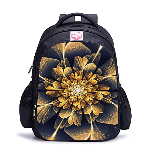 Sacs d'école pour garçons et filles avec motif mandala 3D grand compartiment