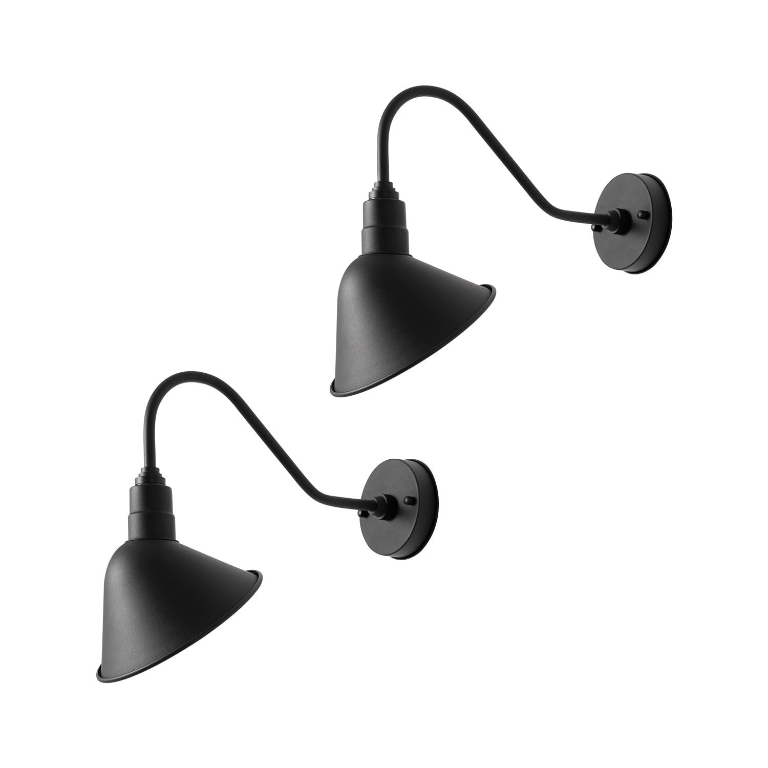 mirrea 8" Gooseneck Outdoor Sign Lighting Matte Black Barn Light for Storefront Signage Pack of 2