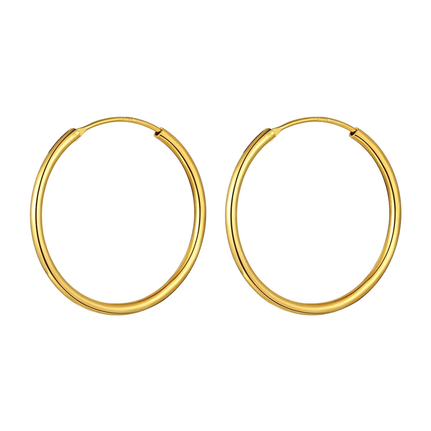 HIGHSPARK 925 Silver Hoop Earrings in Gold Finish | 92.5 Sterling Silver Round Classic Endless Hoops Sizes 10mm to 40mm | Lovely Gift for Men Women Boys & Girls - Gold 40mm (B0B1B9NJVQ) Amazon Price History, Amazon Price Tracker