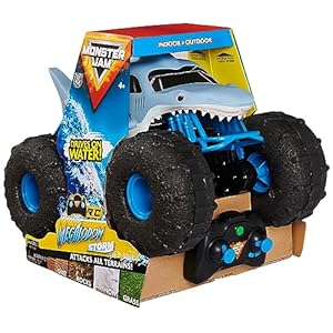 Monster Jam – Coche TELEDIRIGIDO Megalodon – Coche RC Megalodon Storm a Escala 1:15-2.4GHZ hasta 76m – 6056227 – Juguetes Niños 4 Años +