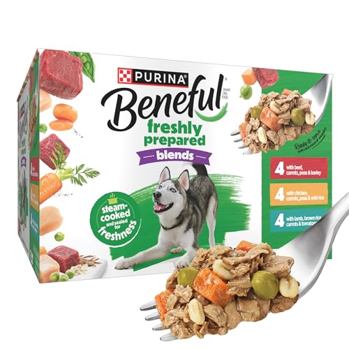 Purina Beneful Freshly Prepared Blends Wet Dog Food Variety Pack with Beef, Chicken, or Lamb Dog Food - (Pack of 12) 10 oz. Tubs