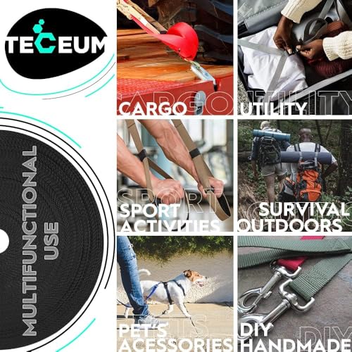 Image of TECEUM 3 /4 inch & 5 /8 inch & 1 inch & 1.5 inch & 2 inch Webbing - 10 25 50 Yards - 40+ Colors - Heavy Duty 1 Inch 1.5 Inch 2 Inch Backpack Straps - Webbing for Outdoors Indoors Crafting DIY