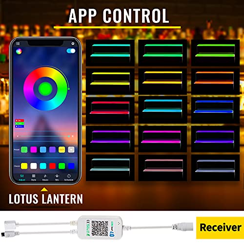 Image of VEVOR LED Lighted Liquor Bottle Display Shelf, 2 Step 40 inch LED Home Bar Shelves, Acrylic Lighted Illuminated Display Rack with RF Remote & App Control 7 Static Colors 1-4 H Timing for 20 Bottles