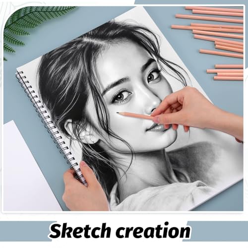 A3 Sketch Books, 200GSM Thick Paper Hardcover Spiral Bound Sketchbook, 40 Sheets/80 Pages Hardback Sketch Pad for Drawing and Sketching Artist Sketchbook - Image 5