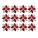 Produktbild TOYANDONA Glitzer-Weihnachtssternen, künstliche Blumen, Christbaumschmuck, Dekorationen, Weihnachtsbaum-Anhänger, Weihnachtskranz-Füller, goldfarben, 12 Stück, Polyethylen, rot, 14.5*14.5cm