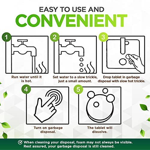 Renuv Garbage Disposal Cleaner And Deodorizer Tablets Heavy Duty Eco Friendly Foaming Cleaning Pods Deep Clean Smelly Disposal, Odor Eliminator, Degreaser, Dissolves Organic Waste Residue & Buildup #TOP4