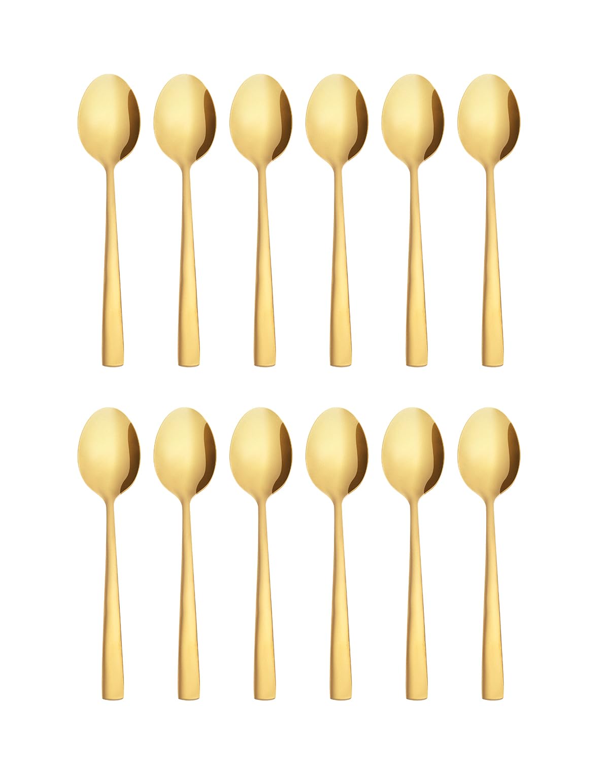 Otto Koning Teelöffel 12 Stück Gold - Kleine Löffel, Kaffeelöffel Edelstahl, 15,3cm Langer Löffel, Hochwertiger Edelstahl, Elegantes modernes Design, Spülmaschinenfest und korrosionsbeständig