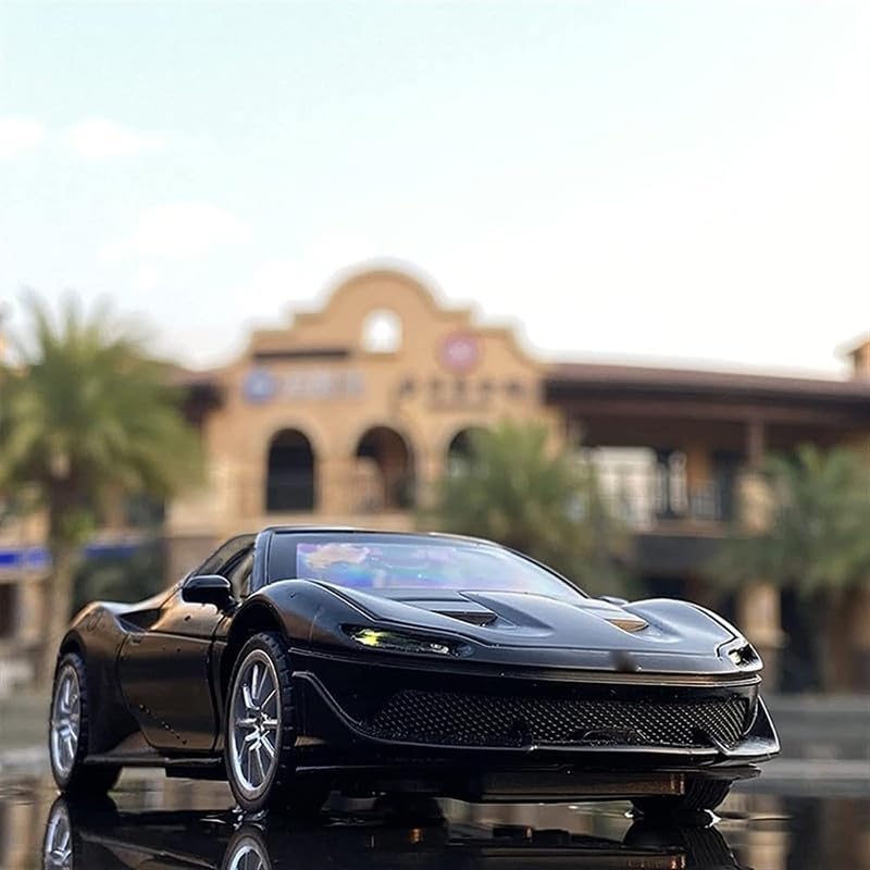 Image of New 1:32 J50 Diecast Alloy Metal Pull Back Car with Openable Doors Music Sound and Light Vehicle Toy Car for Kids Boys (Black)