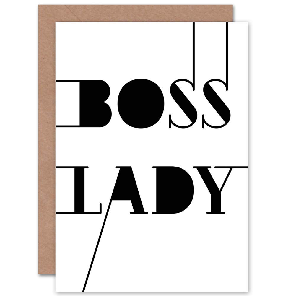 Wee Blue Coo Blue Wee Coo Motivational Quote Boss Lady Blank Greeting Card