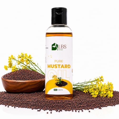 Image of Pure Mustard Oil 100% Extra Virgin Cold Pressed | Natural Carrier for Hair, Scalp & Skin Care | Deep Moisturizing Formula for Healthy Looking Hair & Daily Massage | 100ml (Pack of 1)