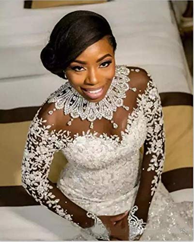 Aries Tuttle Gorgeous White/Ivory Mermaid Wedding Dress Appliques Beaded Long Sleeve Bridal Gown2