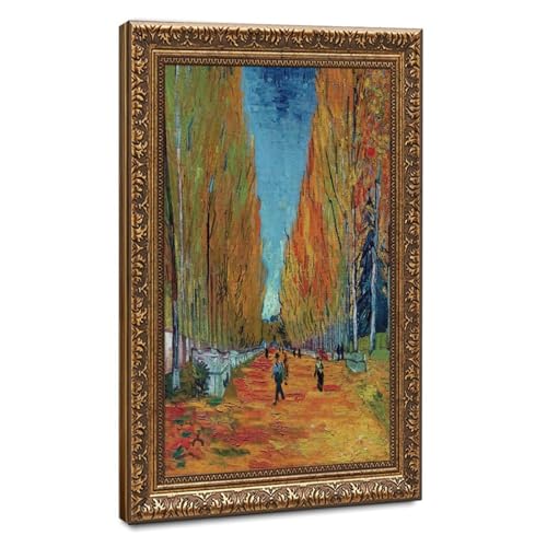 L'Allée des Alyscamps de Van Gogh impression sur toile avec cadre pour bureau 50x75 cm