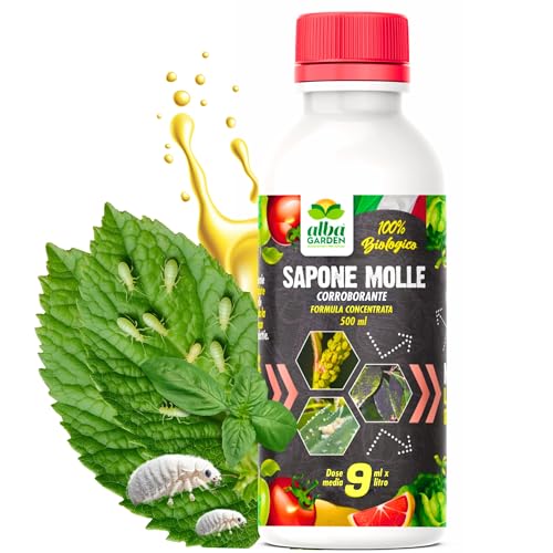 Albagarden - Sapone Molle di Potassio - Corroborante Effetto Insetticida Bio - Potenzia Le Difese Delle Piante Da Insetti Cocciniglia Pidocchi Ragnetto Cimici x 500 ml