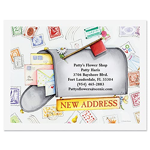 Colorful Images Keep In Touch Personalized New Address Postcards-Pack of 24 Cards With Customized Names & Addresses, Set of 24 Moved Cards, Change of Address & Housewarming Announcements, 5.25