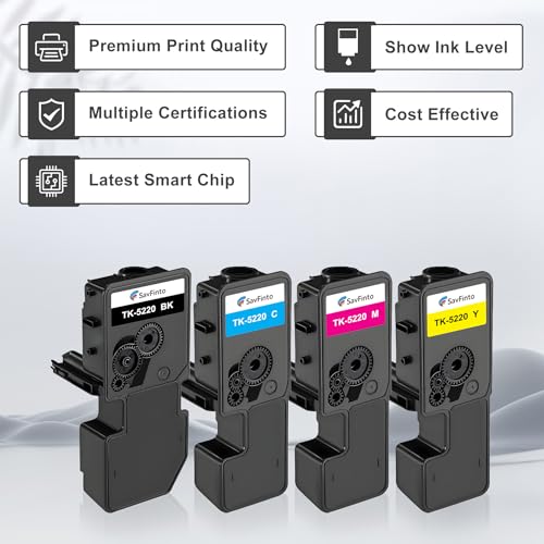 Toner TK-5220 compatible Kyocera ECOSYS M5521cdw pack de 4 couleurs