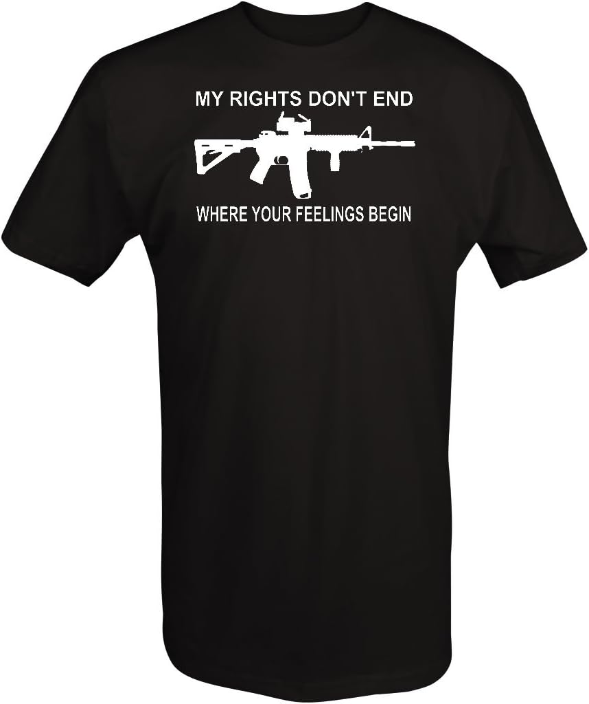 Lifestyle Graphix My Rights Don't End Feeling Begin NRA Gun AR15 2nd T Shirt for Men