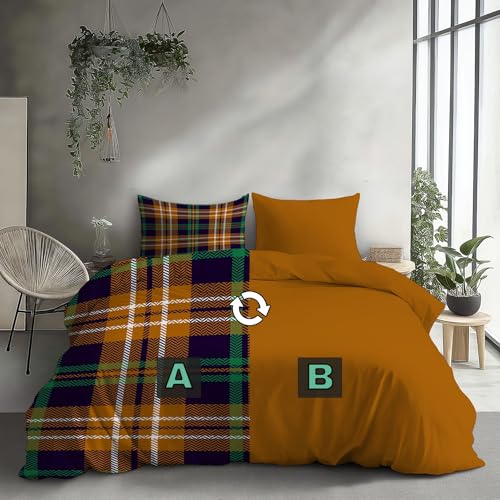 Housse de Couette 240x260 Fermeture Éclair Linge de Lit Microfibre Infroissable