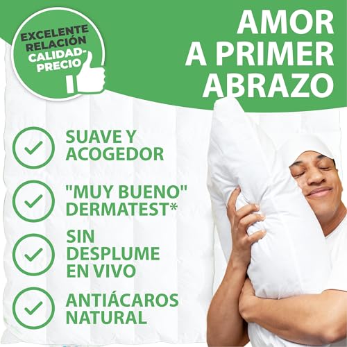 Welldora Edredón Invierno de Plumas para Cama de 180 x 200 | 100% Edredón Nórdico de Plumas y Plumón Extrasuave | Médicamente Probado, Oeko-Tex, Hipoalergénico | Certificado RDS | 260 x 240 cm - imagen 7