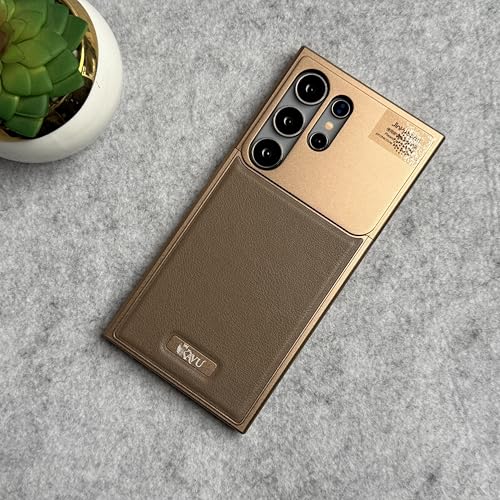 Image of FRATO Metallic AeroFLex Aluminium Leather Case for Samsung Galaxy S24 Ultra (Desert Titanium)