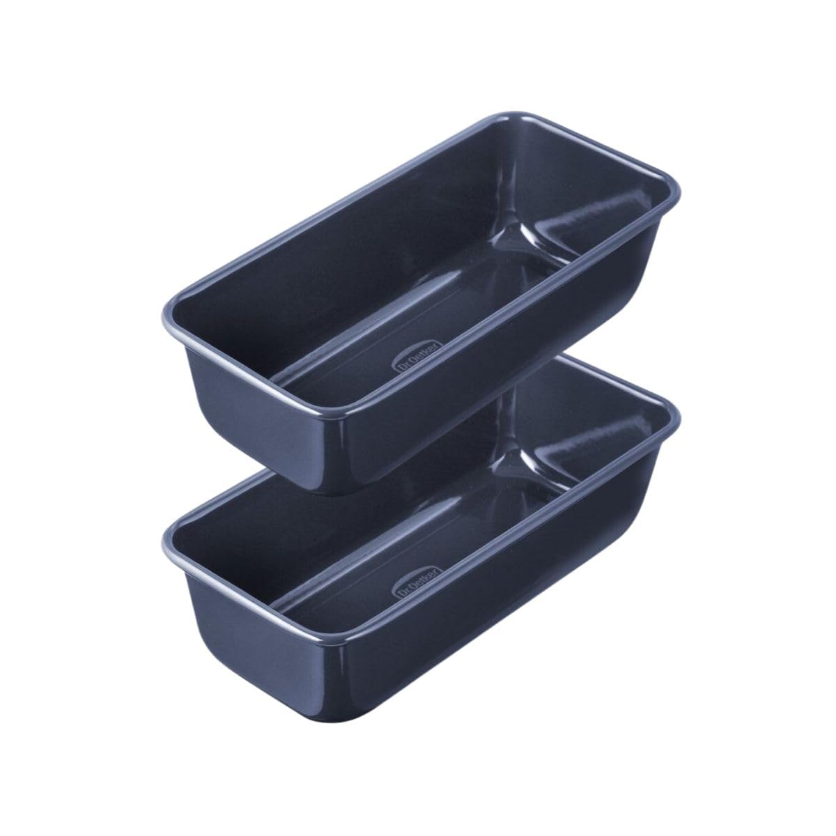 Dr Oetker 9924750 Set of 2 Cake Moulds 25 cm, Rectangular Cake Mould, Brioche Mould, Rectangular Pastry Mould, Pastry Mould, Bread Pan, Brioche Mould, Steel, Blue, 25 x 11 x 7.5 cm