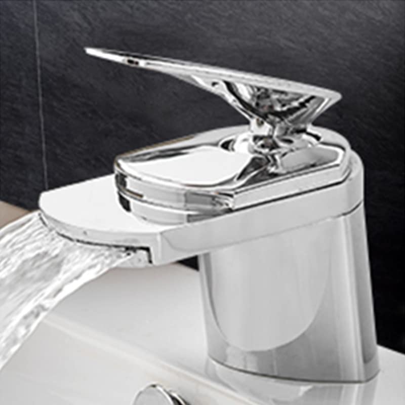 Robinet de lavabo sans éclaboussures mitigeur cascade laiton bronze noir anti-calcaire