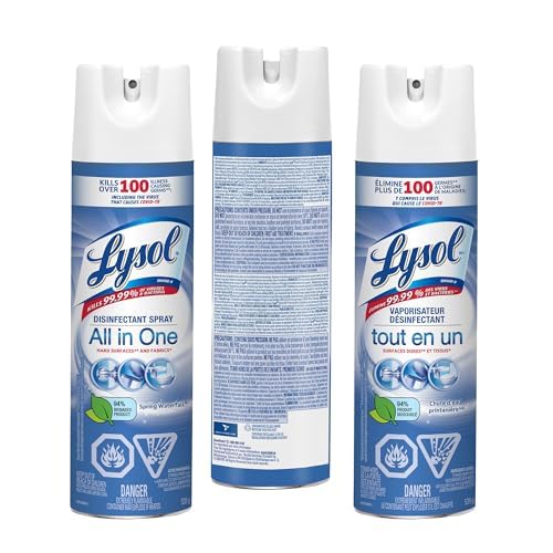 Lysol Disinfectant Spray, Kills 99.9% of Germs on Hard Surfaces & Fabrics, Eliminates Odours, Spring Waterfall Scent, 539 g by LYSOL - Image 4
