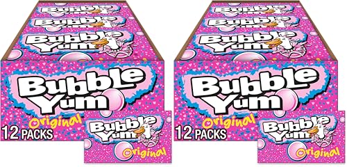 Image of BUBBLE YUM Original Flavor Chewy, Bubble Gum Packs, 2.82 oz (Pack of 24)