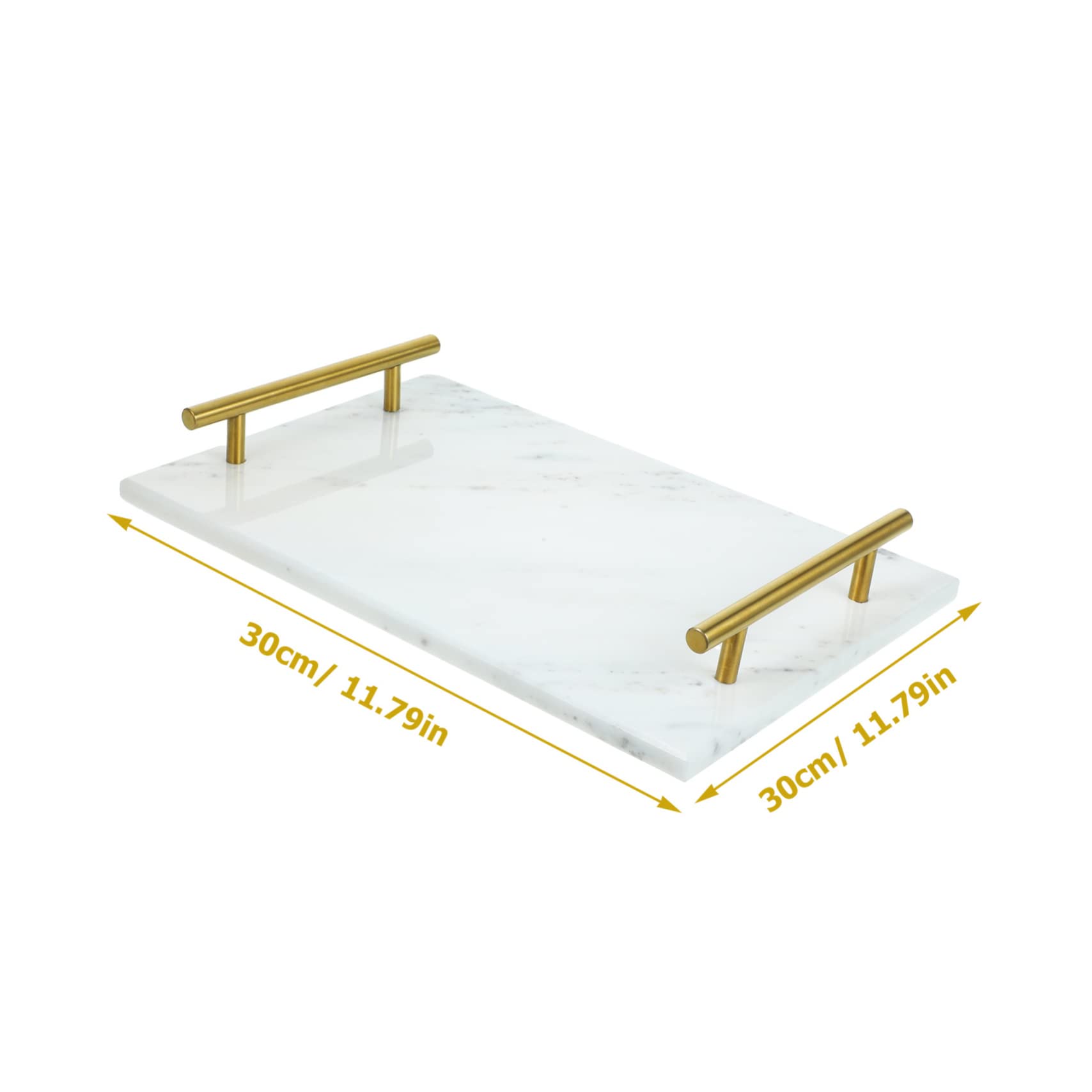 SOIMISS Plateau de Service Rectangulaire en Marbre Blanc 30x20 Cm