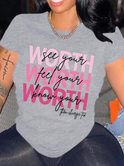 Women's Graphic T Shirts Casual Funny Printed Short Sleeve Undershirts Crewneck Summer Shirts for Women - Image 3